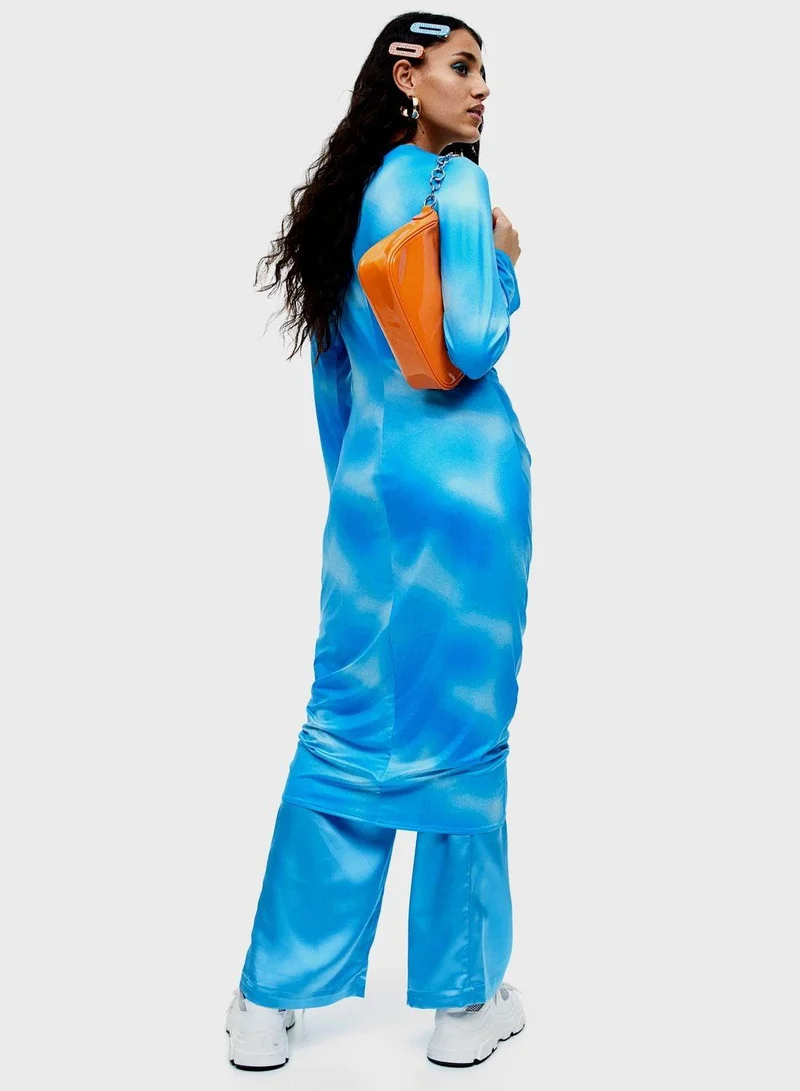 اتش اند ام فستان ميدي أزرق